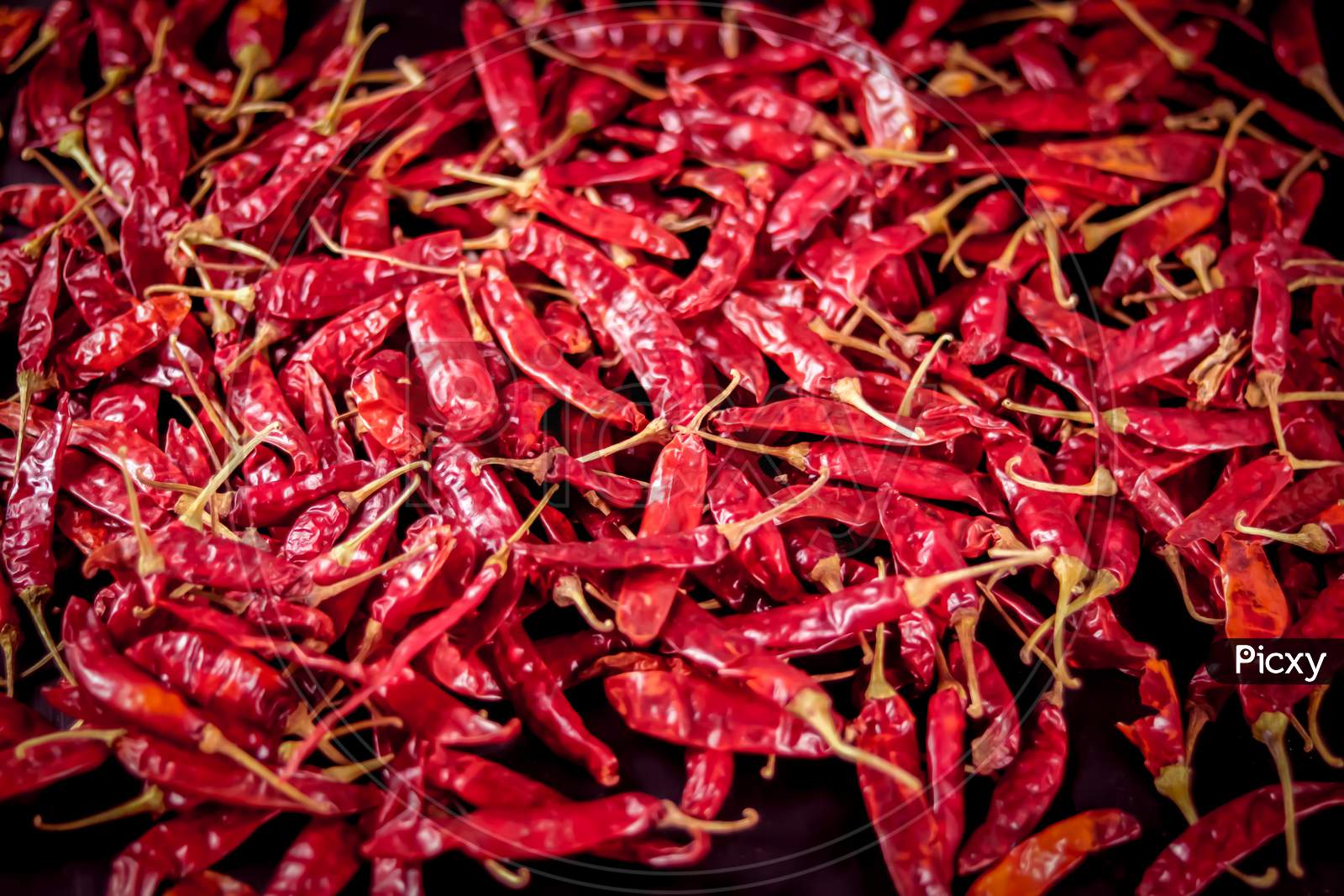 Dry Chilli Peppers,Spicy Seasoning,Lot Of Dried Chili As A Food Background,Dried Red Peppers On A Wooden Table,Red Dry Chili Pepper Background,Dry Paprika Hd Footage