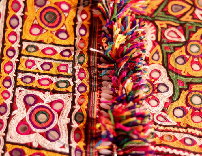 Embroidery Art Work View,Handmade Tribal Skirt With Embroidery And Mirror Work,Colorful Handmade Ahir Bharat, Kutchhi Bharat,Seamless Striped Pattern In India,