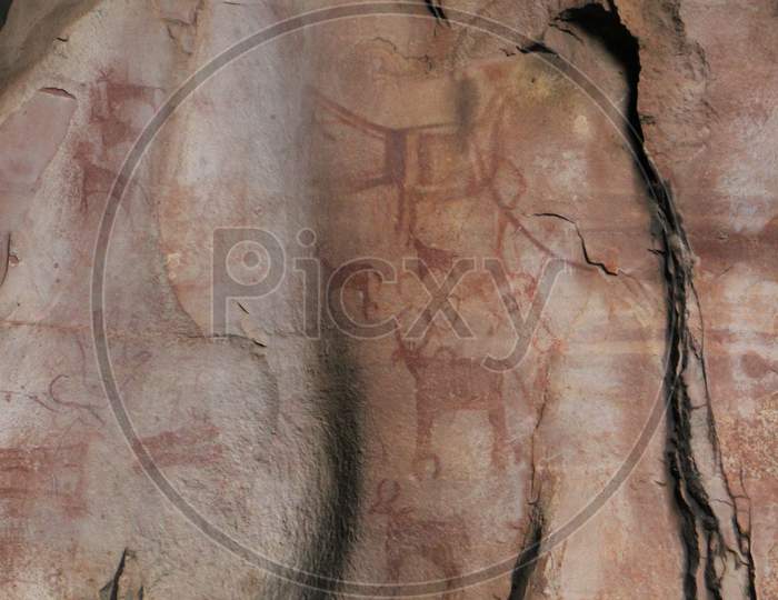 Archeological Pre-Historic Human Cave Paintings In India