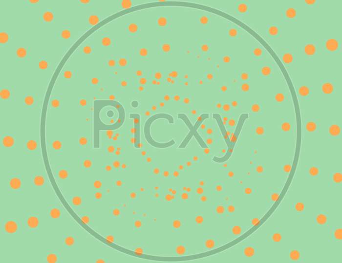 Modern Simple Geometric Seamless Pattern With Orange Colour Circle Shape, Line Texture On Deep Background. Light Abstract Floral Wallpaper, Bright Tile Ornament.