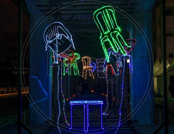 Glowing Chair And Table