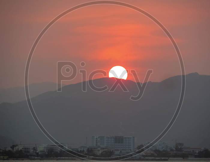 Sunset View From The Mountaintop In Nha Trang Bay, Vietnam