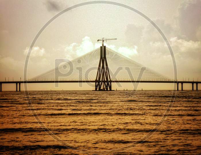 Bridge on sea in Mumbai