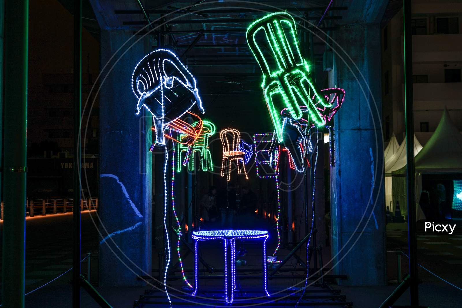 Glowing Chair And Table