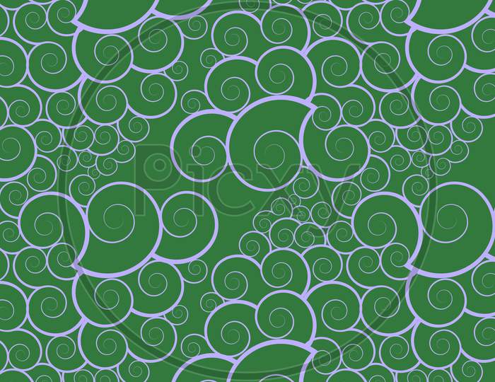 Abstract seamless curvy circle dot shapes pattern. Abstract