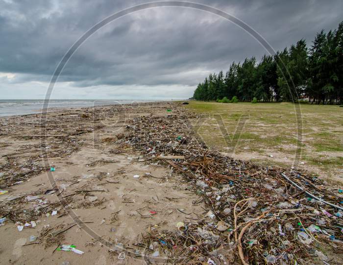 Plastic Waste That Fills The Beach