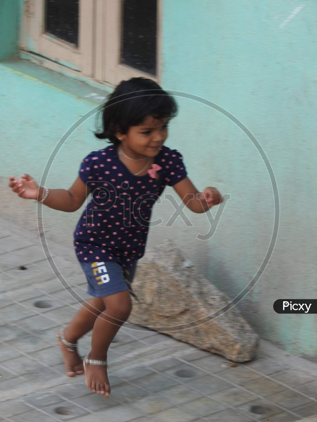 Image of Group Of Indian Kids Playing, Dancing And Running On The ...