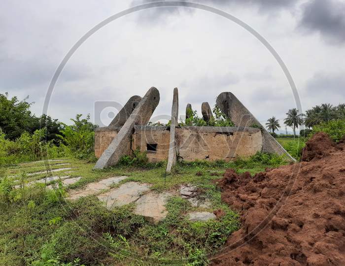 Beautiful Village Stone Or Rock Vintage Big Well Near The Agricultural Field Of Bevoor, Channapatna District