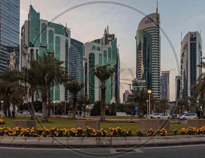 Doha corniche daylight view