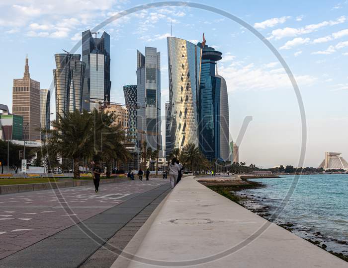 Doha corniche daylight view