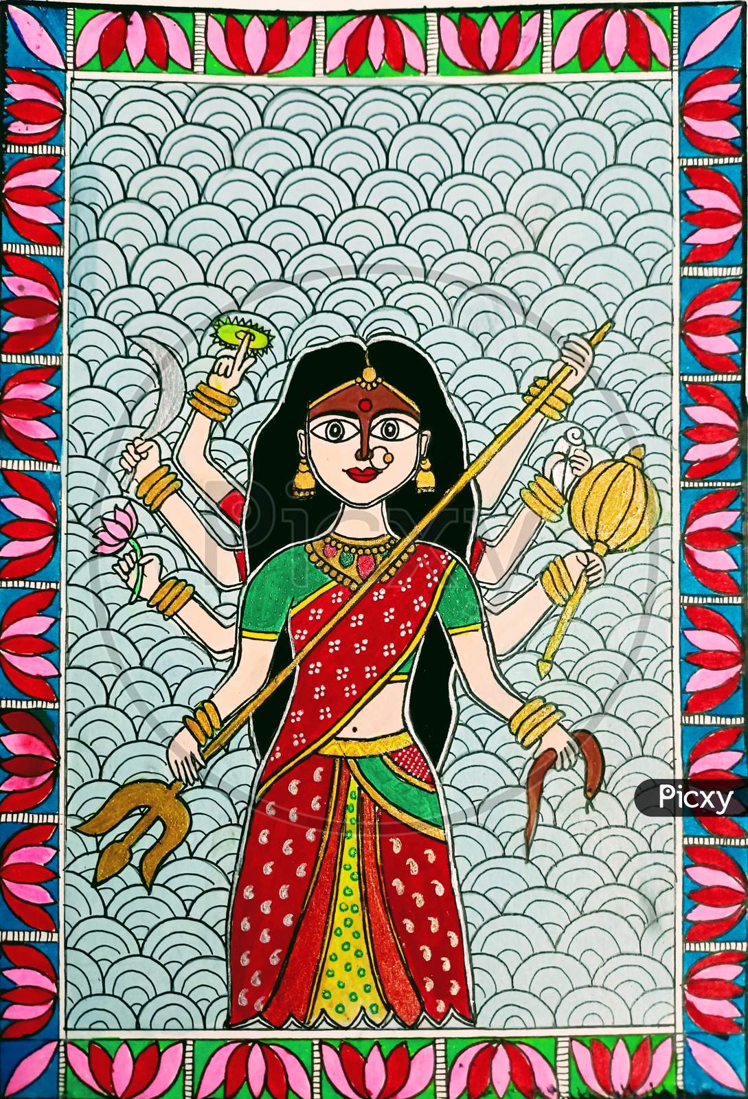 Ma Durga Hand Made Painting