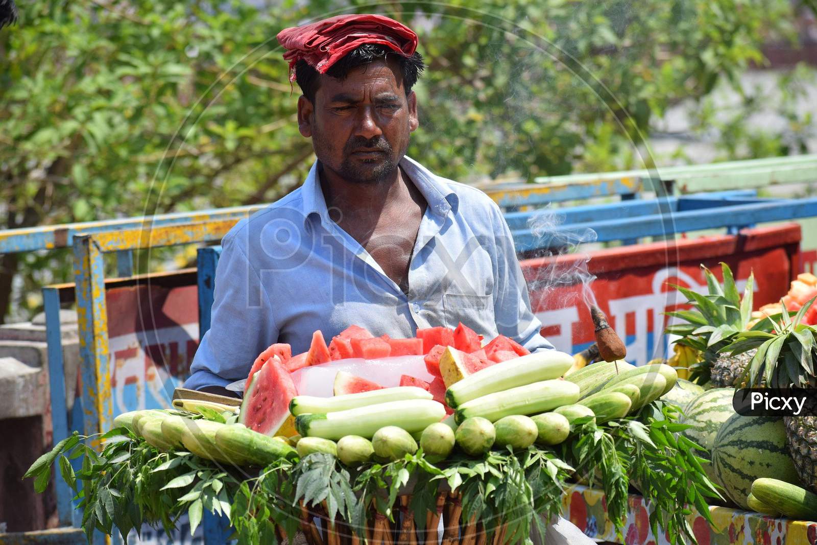 India fruit vendor market food