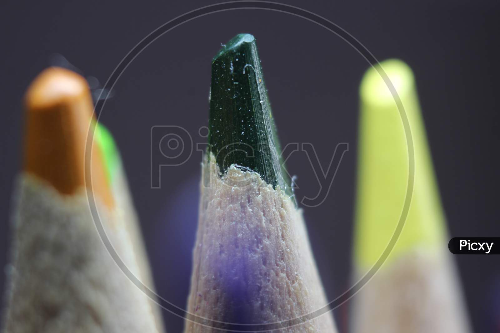 Macro View Of The Tip Of The Pencil On A Black Background.
