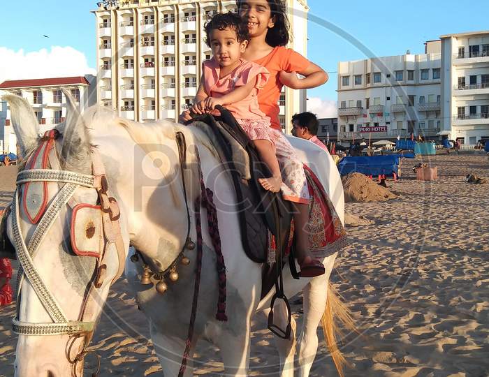Horse ride on sea beach puri Orissa