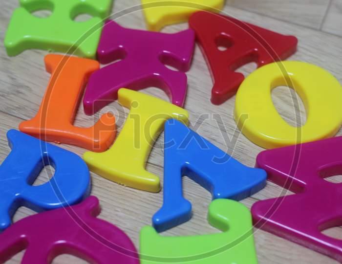 Colorful Plastic Toy Alphabet Blocks