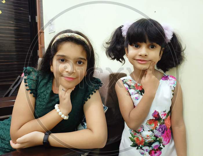 Indian young sisters