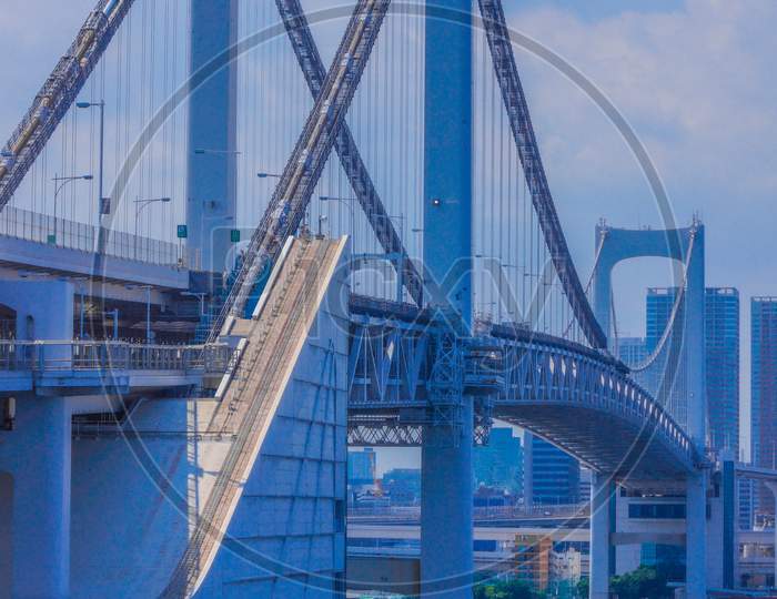 Image of Tokyo Rainbow Bridge (Monochrome Processing)-ZH857419-Picxy