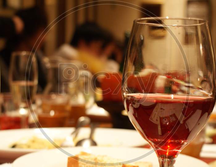 Food And Wine Glass