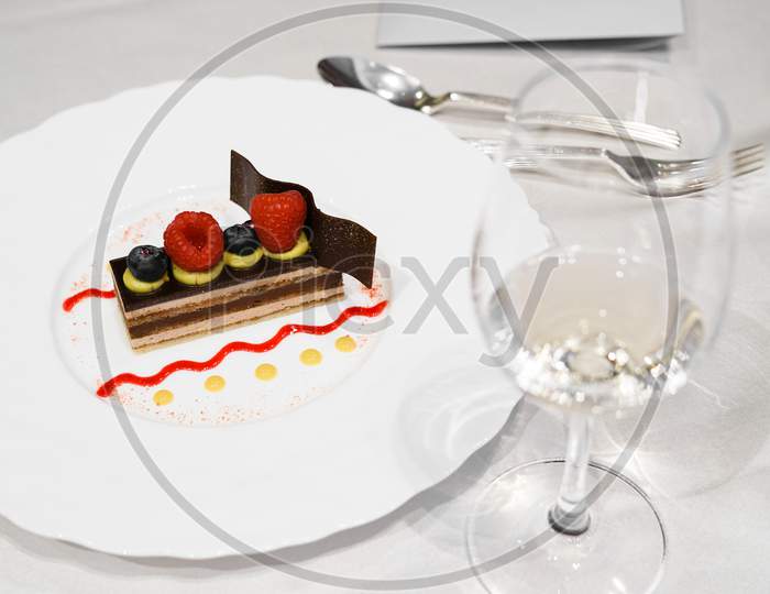 Raspberry And Chocolate Cake Image