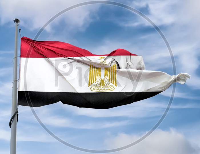 Egypt Flag - Realistic Waving Fabric Flag