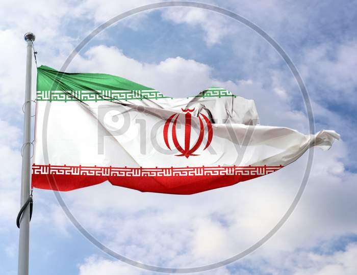 Iran Flag - Realistic Waving Fabric Flag