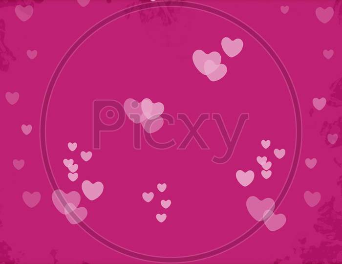 Pink background with Heart Confetti.