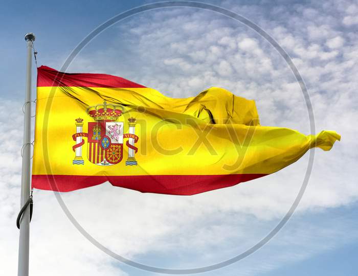 Spain Flag - Realistic Waving Fabric Flag