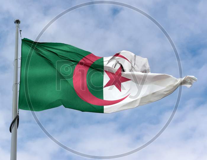 Algeria Flag - Realistic Waving Fabric Flag.
