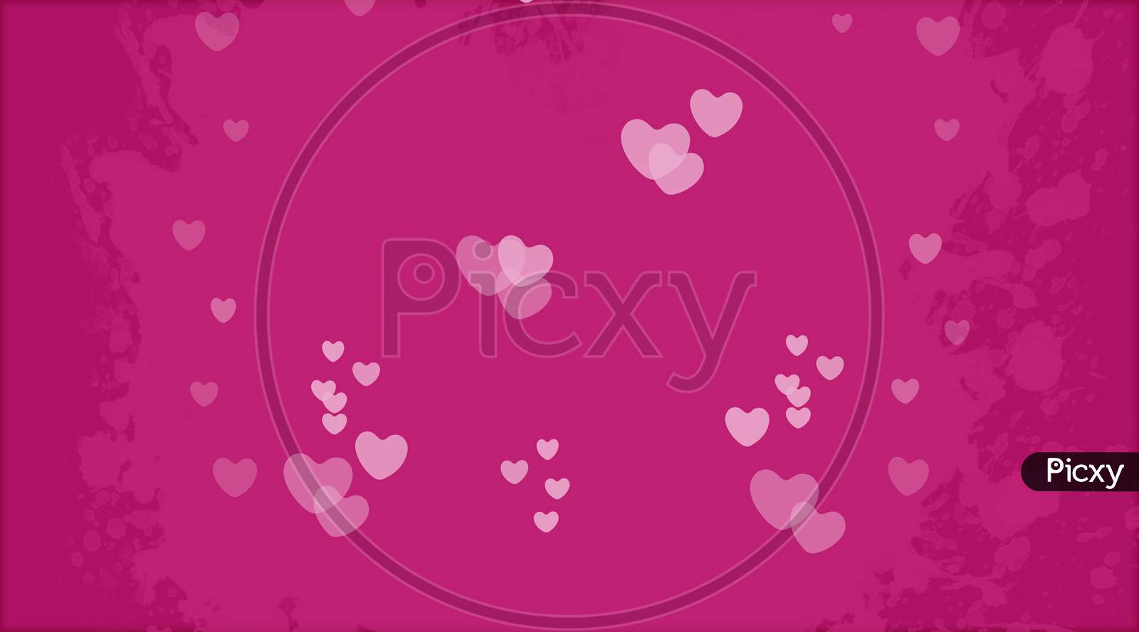 Pink background with Heart Confetti.