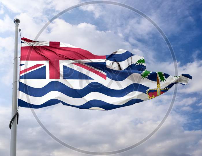 British Indian Ocean Territory Flag - Realistic Waving Fabric Flag