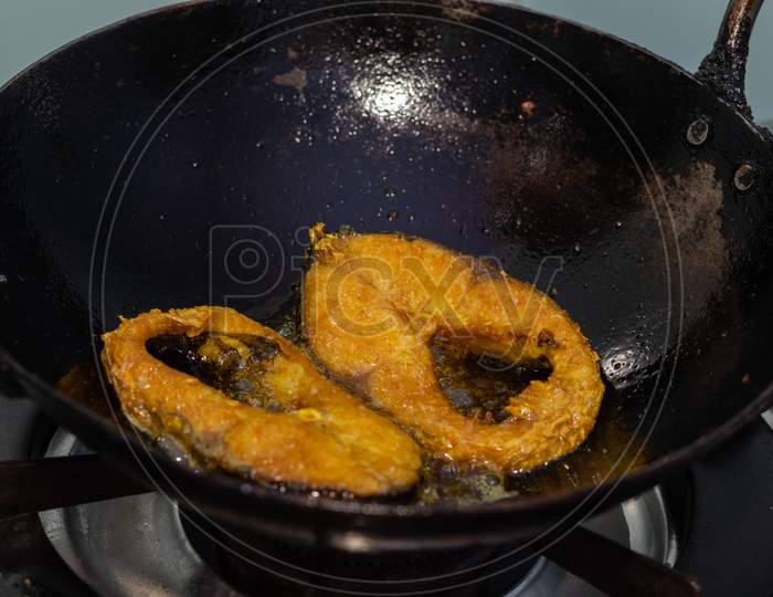 Fish Being Fried