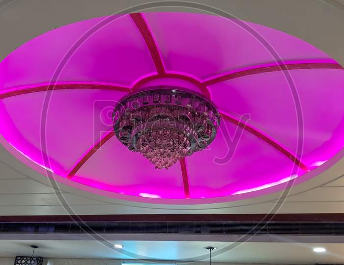 chandelier pink led lights.