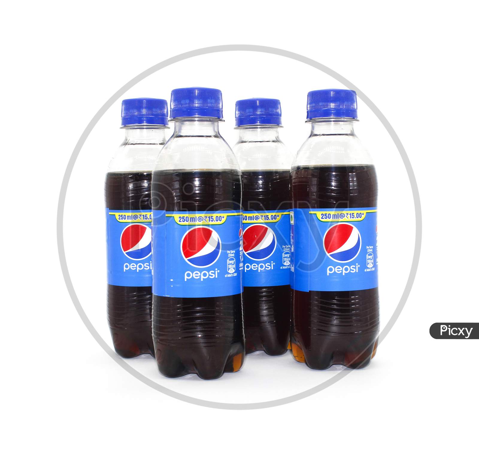 Noida , Utter Pardesh , India - October 18 2021 , Pepsi Bottles , A Picture Of Pepsi Bottles On White Background With Selective Focus In Noida October 18 2021