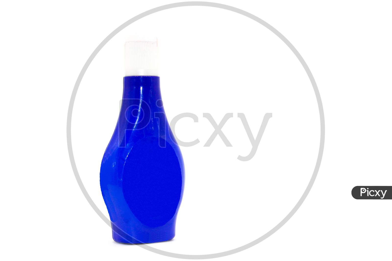 Cloth Whitner Liquid Nil Bottle On White Background With Selective Focus