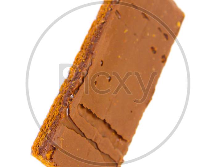 Chocolate Bar Isolated On White Background With Selective Focus