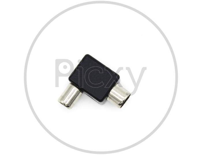Tv Cable Pin Isolated On White Background With Selective Focus