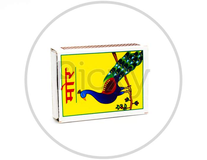 Noida , Utter Pardesh , India - October 22 2021 , Matchbox , A Picture Of Matchbox Isolated On White Background With Selective Focus In Noida October 22 2021