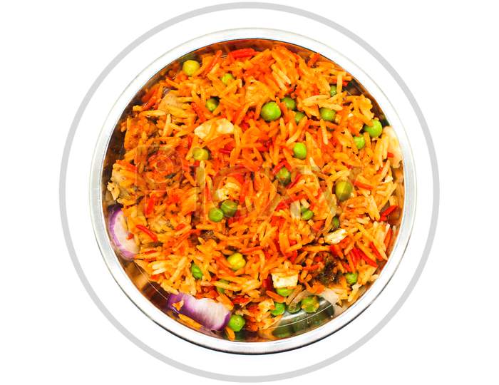 A Picture Of Veg Biryani Recipe With Selective Focus