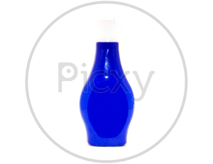 Cloth Whitner Bottle On White Background With Selective Focus