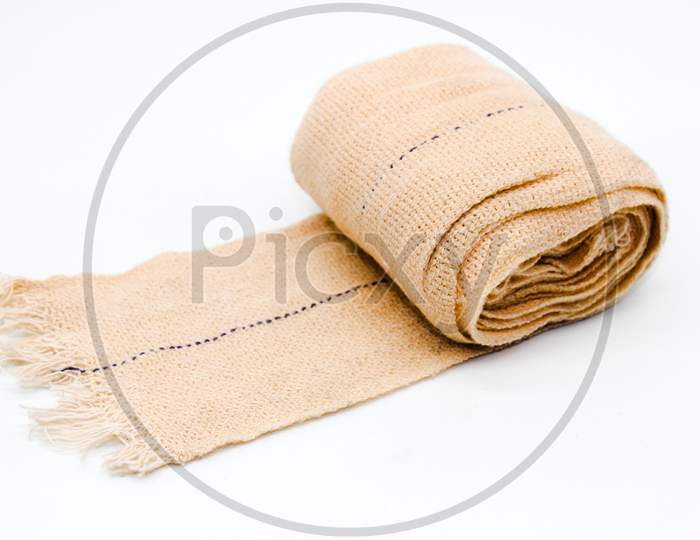 Crepe Bandage Isolated On White Background With Selective Focus