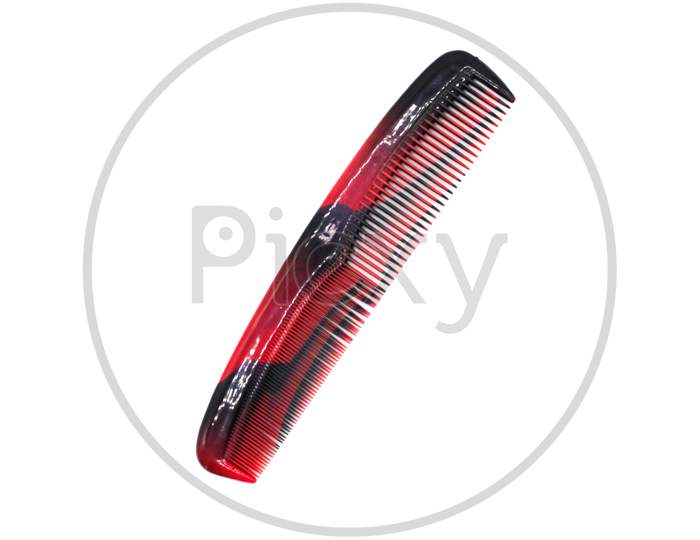 Hair Comb Isolated On White Background With Selective Focus