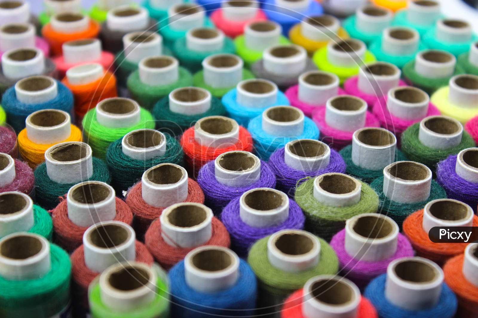 A Picture Of Thread Rolls With Selective Focus
