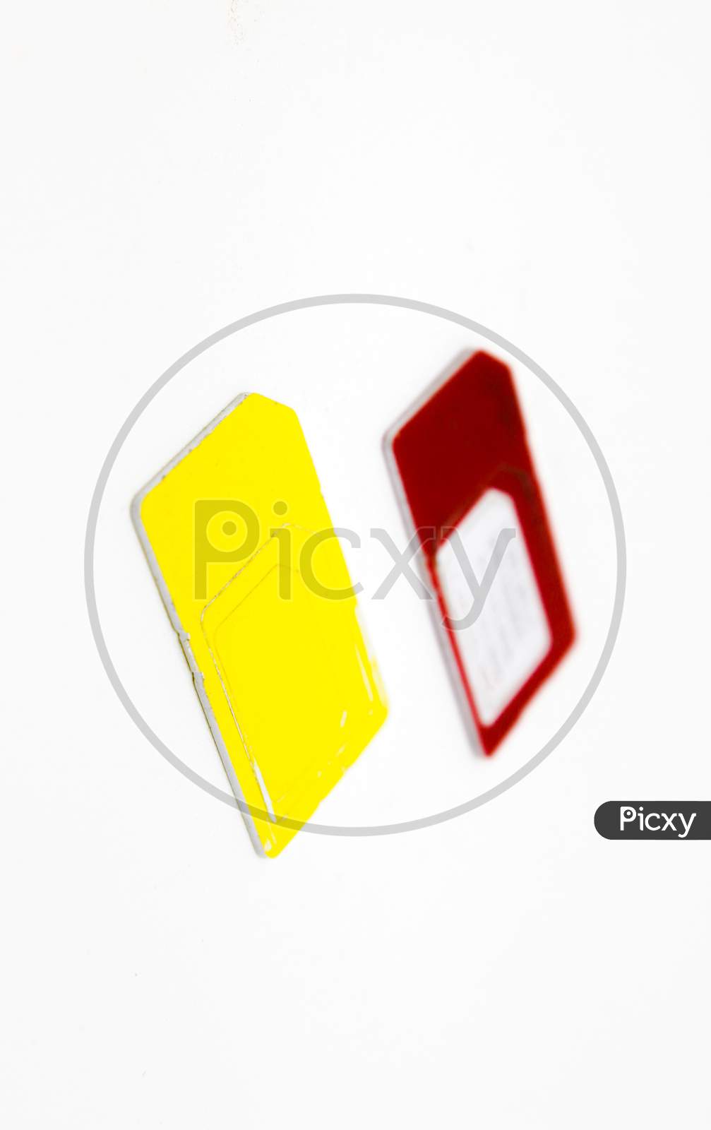 Sim Card Isoalted On White Background With Selective Focus