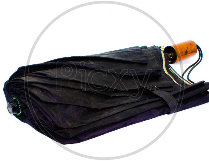 Umbrella On White Background With Selective Focus