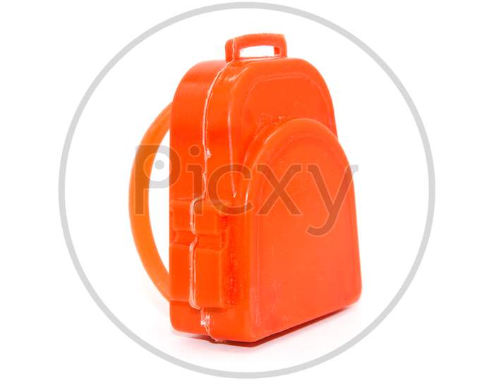 Toy Bag On White Background With Selective Focus