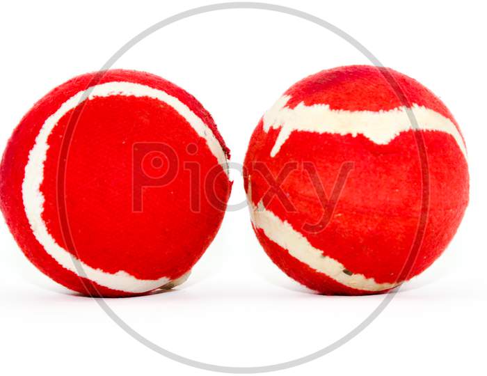 Leather Ball Isolated On White Background With Selective Focus