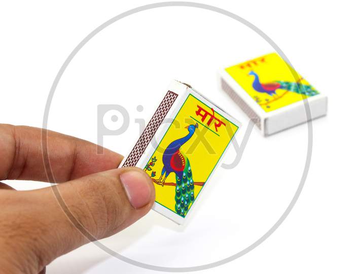 Noida , Utter Pardesh , India - October 22 2021 , Matchbox , A Picture Of Matchbox Isolated On White Background With Selective Focus In Noida October 22 2021