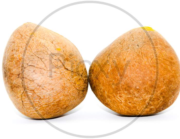 Coconuts On White Background With Selective Focus