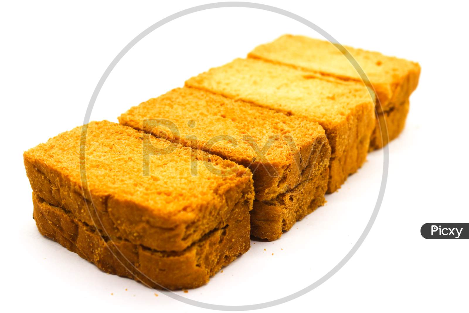 Crispy Rusk On White Background With Selective Focus
