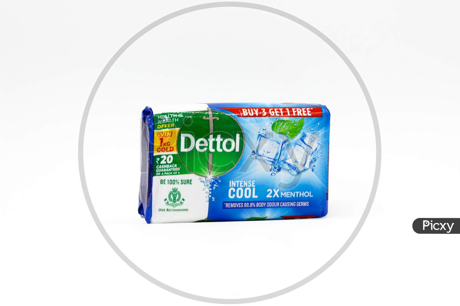 Noida , Utter Pardesh , India - October 19 2021 , Dettol Soap , A Picture Of Dettol Soap On White Background With Selective Focus In Noida October 19 2021